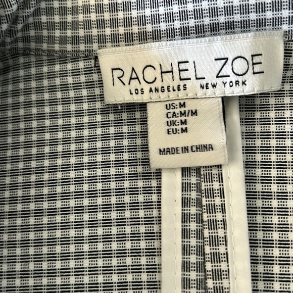 RACHEL ZOE CHECKED  JACKET GREY AND WHITE M - Picture 5 of 8